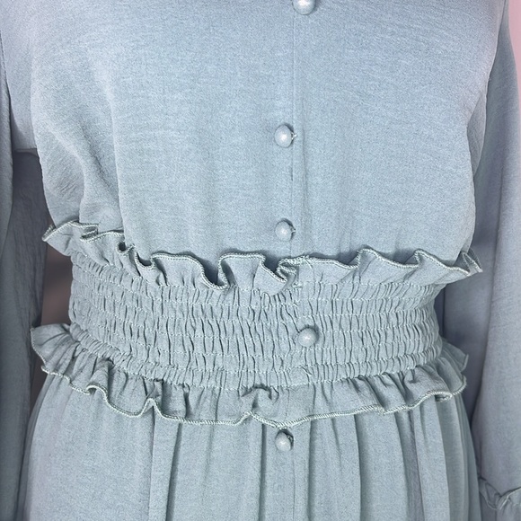 Boho Amegoya Tiered Dress v-neck long sleeve Size S - Picture 8 of 14